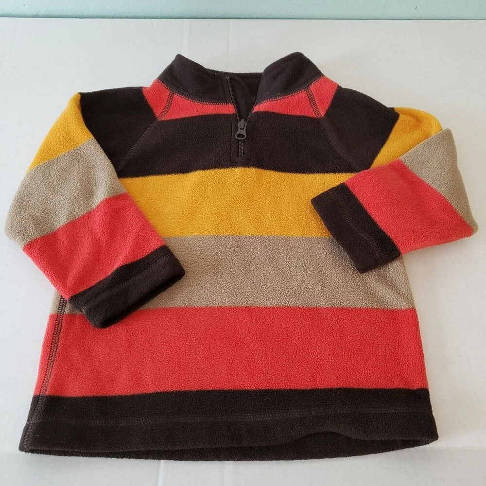 Baby Gap Kids Brown Orange Tan Yellow Stripe Shirt Sweater Boys 3 years EUC